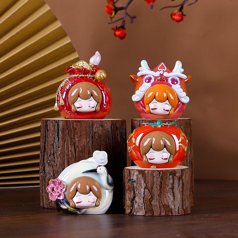 창의적인 민속 문화 유물 블라인드 박스 수제 소형 장식품 수지 공예품 트렌디한 휴일 선물 어린이 선물