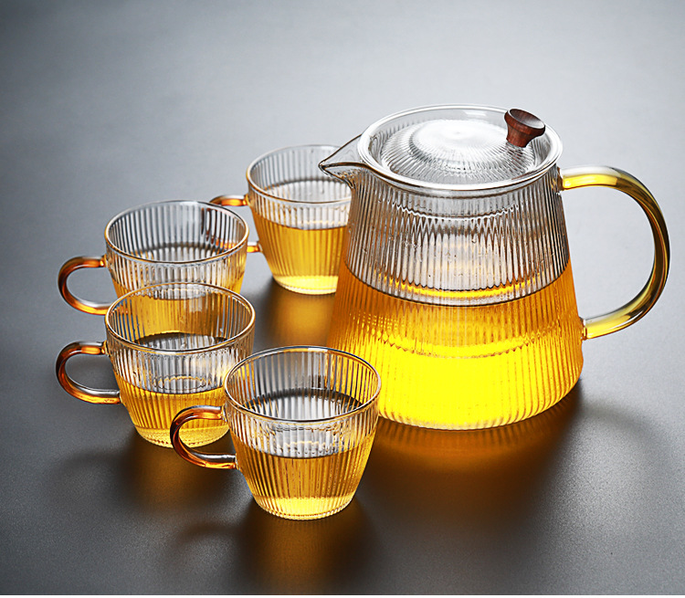 Thickened Striped Glass Teapot8