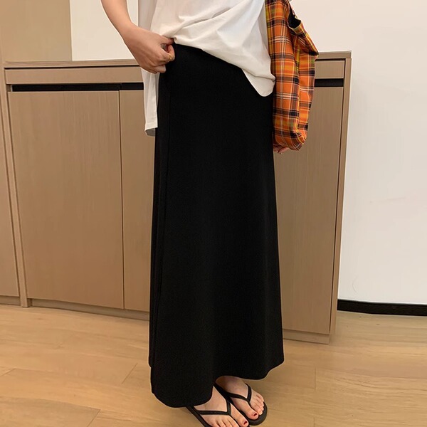 孕妇无托腹不勒肚半身裙夏季薄款时尚高腰中长款包臀大摆裙长裙女