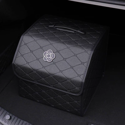 storage box for women, Car storage bag/box - camellia-black-storage-box-small-size