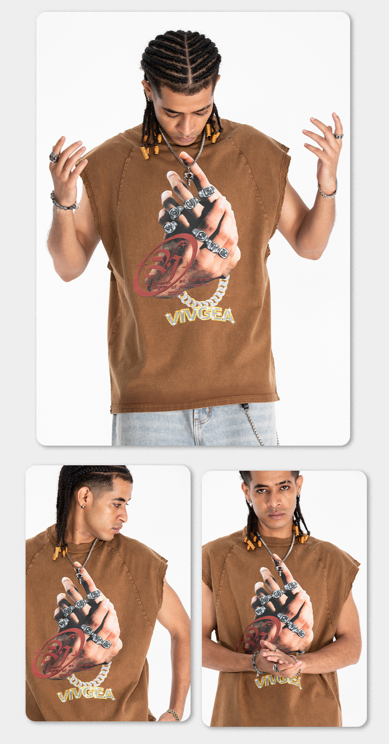 Vintage tank top för herr med fingeravtryck tryck_voghion.com