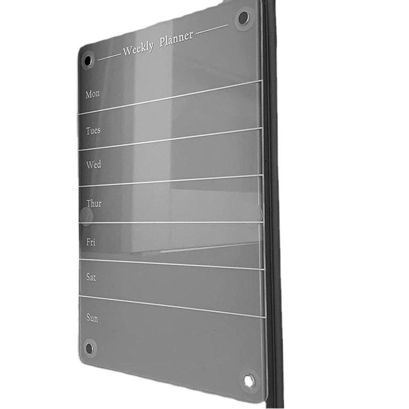 Fábrica en stock planificador de comidas semanal tablero de acrílico magnético refrigerador acrílico magnético tablero de mensajes de borrado en seco image 1