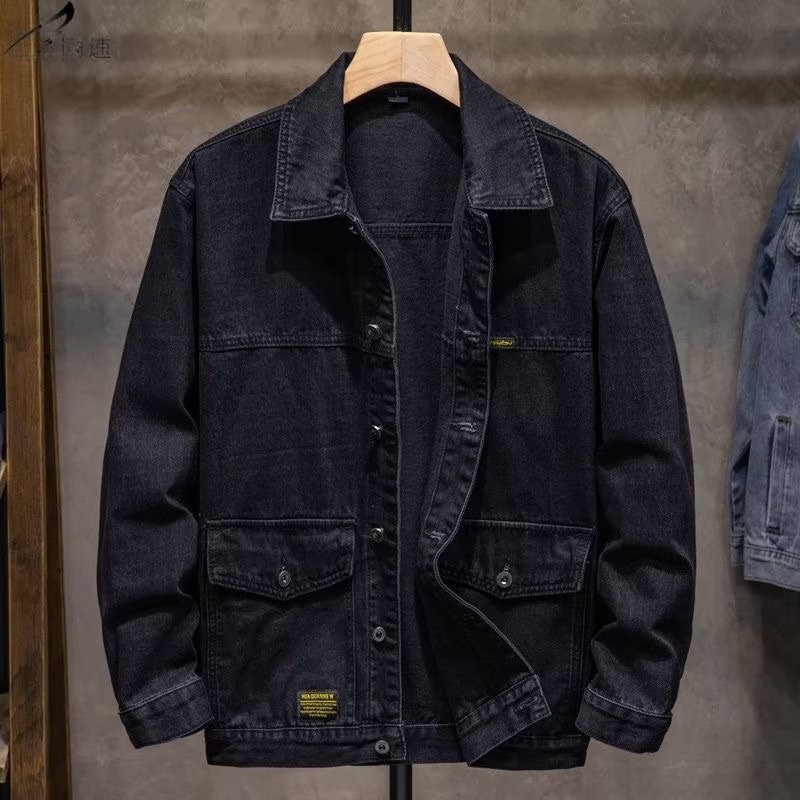 New denim jacket men's autumn and winter casual versatile cardigan men's retro workwear jacket top_voghion.com