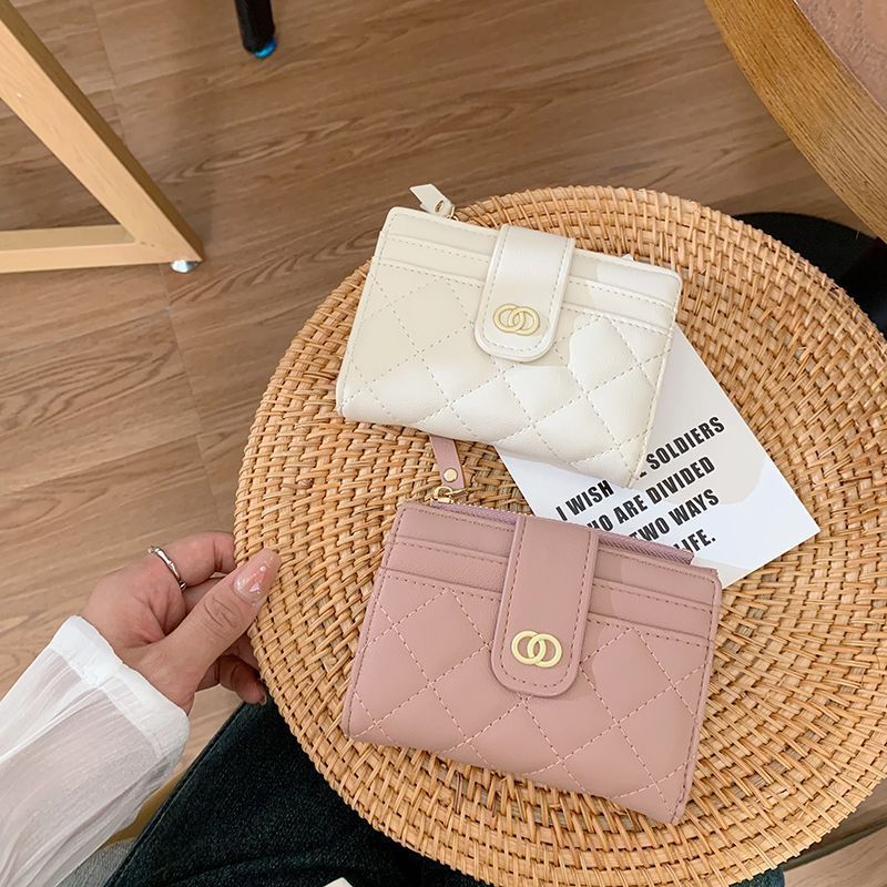 Versión coreana de la billetera de las señoras, bordado de fragancia pequeña, monedero de PU multifuncional, billetera transfronteriza de sentido avanzado para mujer