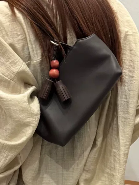 Tr-Terrasse 2026 Cross-Border New Model Gr Sheepskin Lining Genuine Leather Shoulder Bag Handbag Underarm Bag