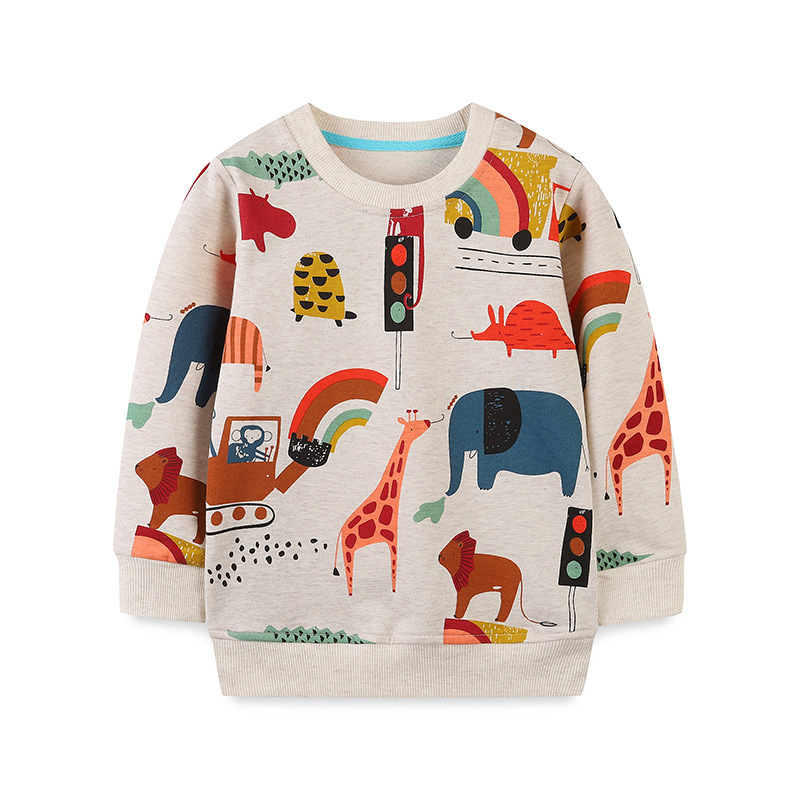 Sudadera niño algodón cuello redondo dibujos animados estampado​