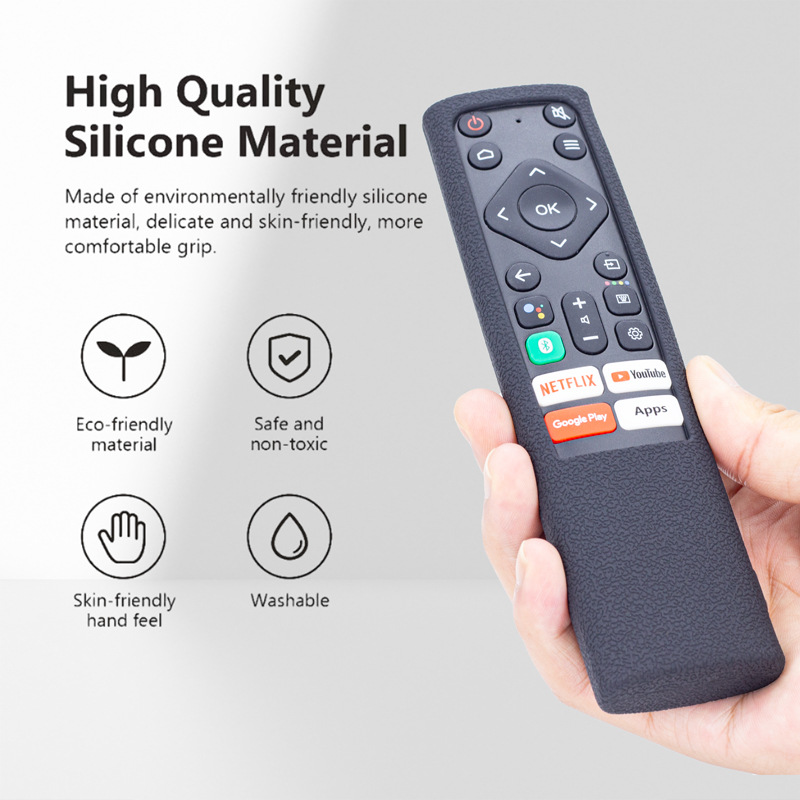 Aplicable para el control remoto de televisión Panasonic RC870P cubierta de silicona gruesa de cuero antideslizante anti-caída cinturón de suspensión luz nocturna