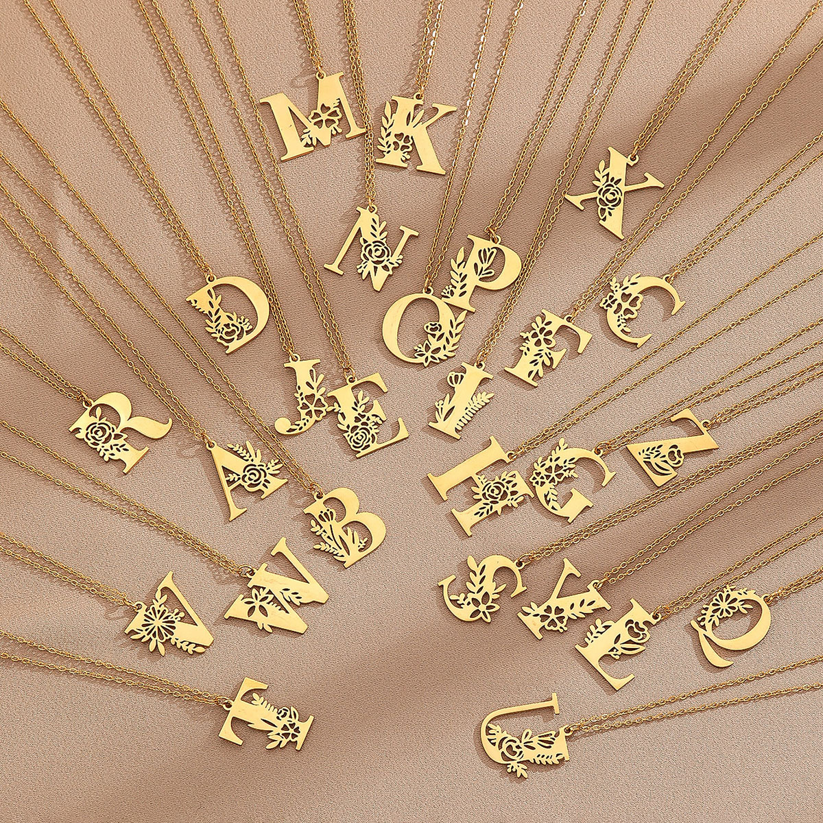 Unisex Gender Plating Design Wholesale Basic Classic Style Letter Stainless Steel Plating Pendant Necklace
