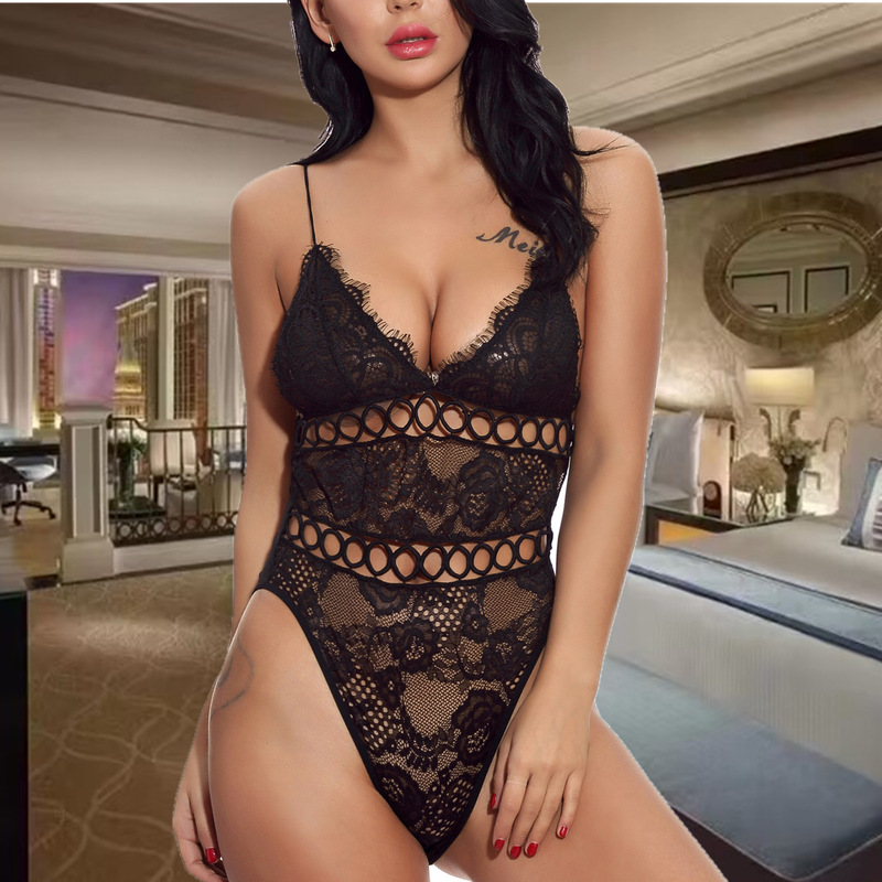 2025 Women's Sexy Lingerie Lace Mesh Transparent V-Neck Shapewear Bodysuit Amazon Plus Size Sleepwear 2025 Women's Sexy Lingerie Lace Mesh Transparent V-Neck Shapewear Bodysuit Amazon Plus Size Sleepwear