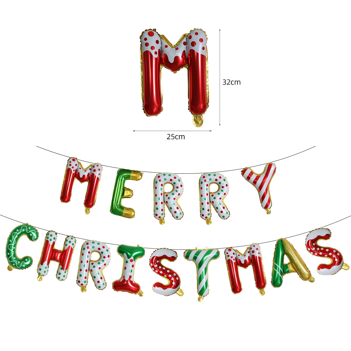 Caramelo de color Feliz Navidad Globo de letras