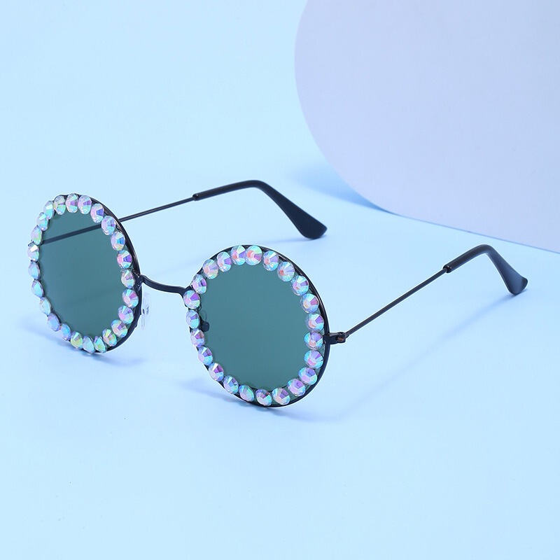 2023 European and American retro round sunglasses, colorful sunglasses for women, trendy diamond-embellished Rihanna-style glasses, manufacturer wholesale 2023 European and American retro round sunglasses, colorful sunglasses for women, trendy diamond-embellished Rihanna-style glasses, manufacturer wholesale