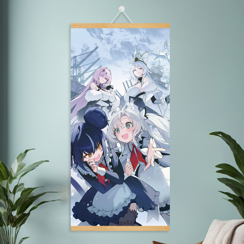 漫画コミック甘くてかわいい女の子ポスター工場ドロップシッピング無垢材スクロール吊り絵画越境電子商取引 Xiyin|undefined