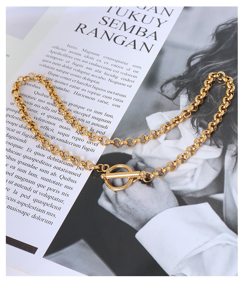 European and American style OT buckle titanium steel necklace jewelry