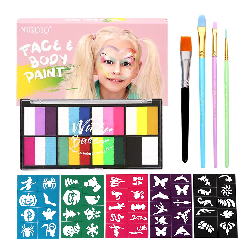 8 cuadros tres pines pintura soluble en agua (incluido 1 bolígrafo) 3 bolígrafos de color 5 moldes de color