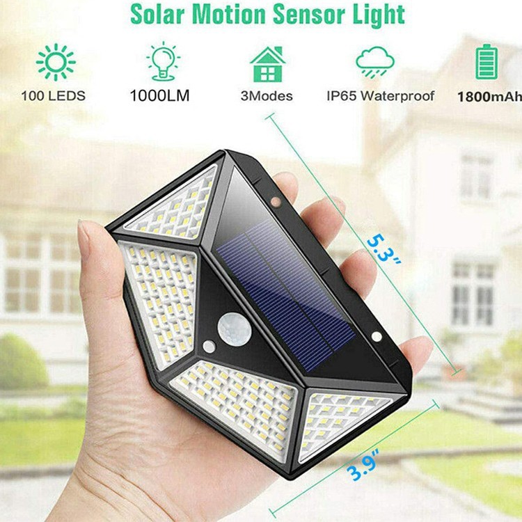 2021 nueva lámpara solar lámpara de pared al aire libre 100 lámpara de inducción del hogar lámpara de patio de cuatro lados cableado luminoso-libre