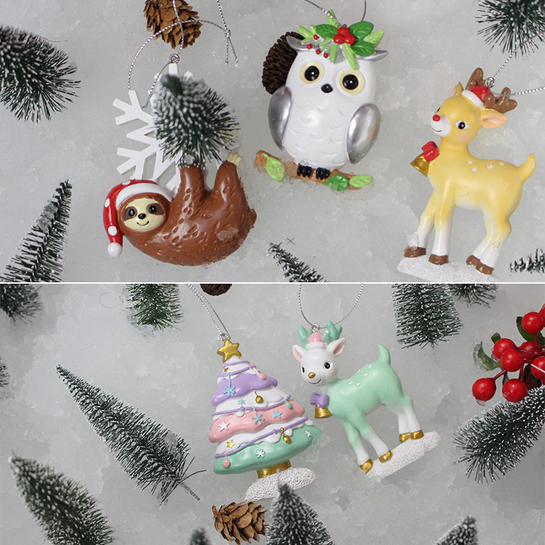  hot Christmas DIY Santa Claus elk decorative ornaments home resin crafts Christmas tree pendant