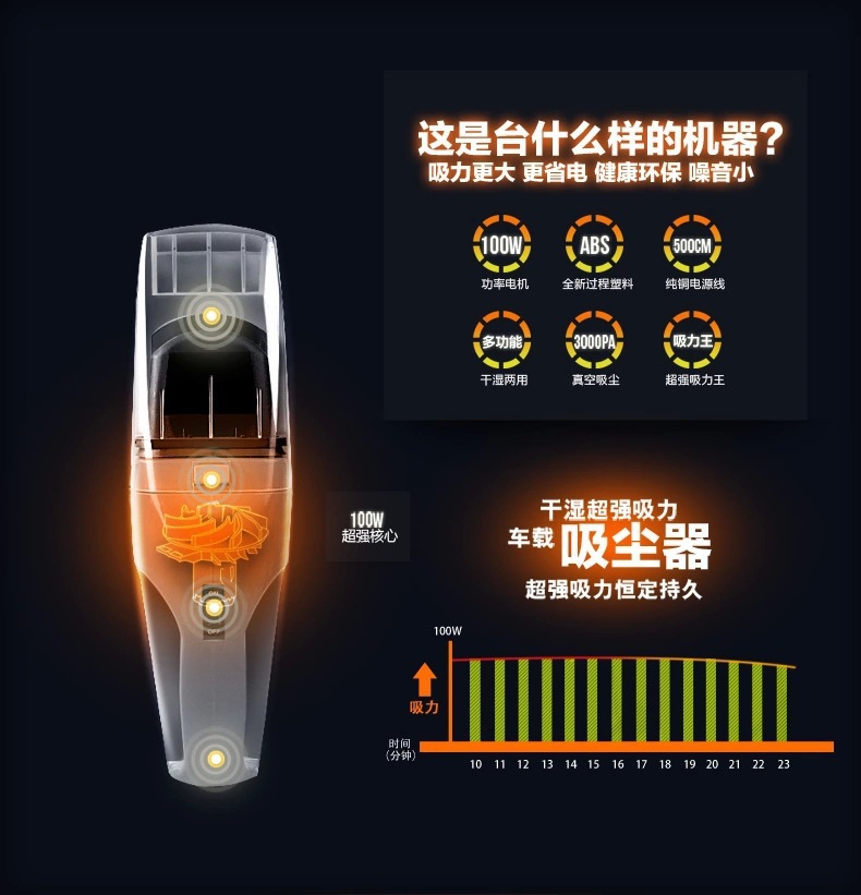 Suitable for Car-Mounted 60W 120W High-Power Car Portable Wet and Dry Car Vacuum Cleaner