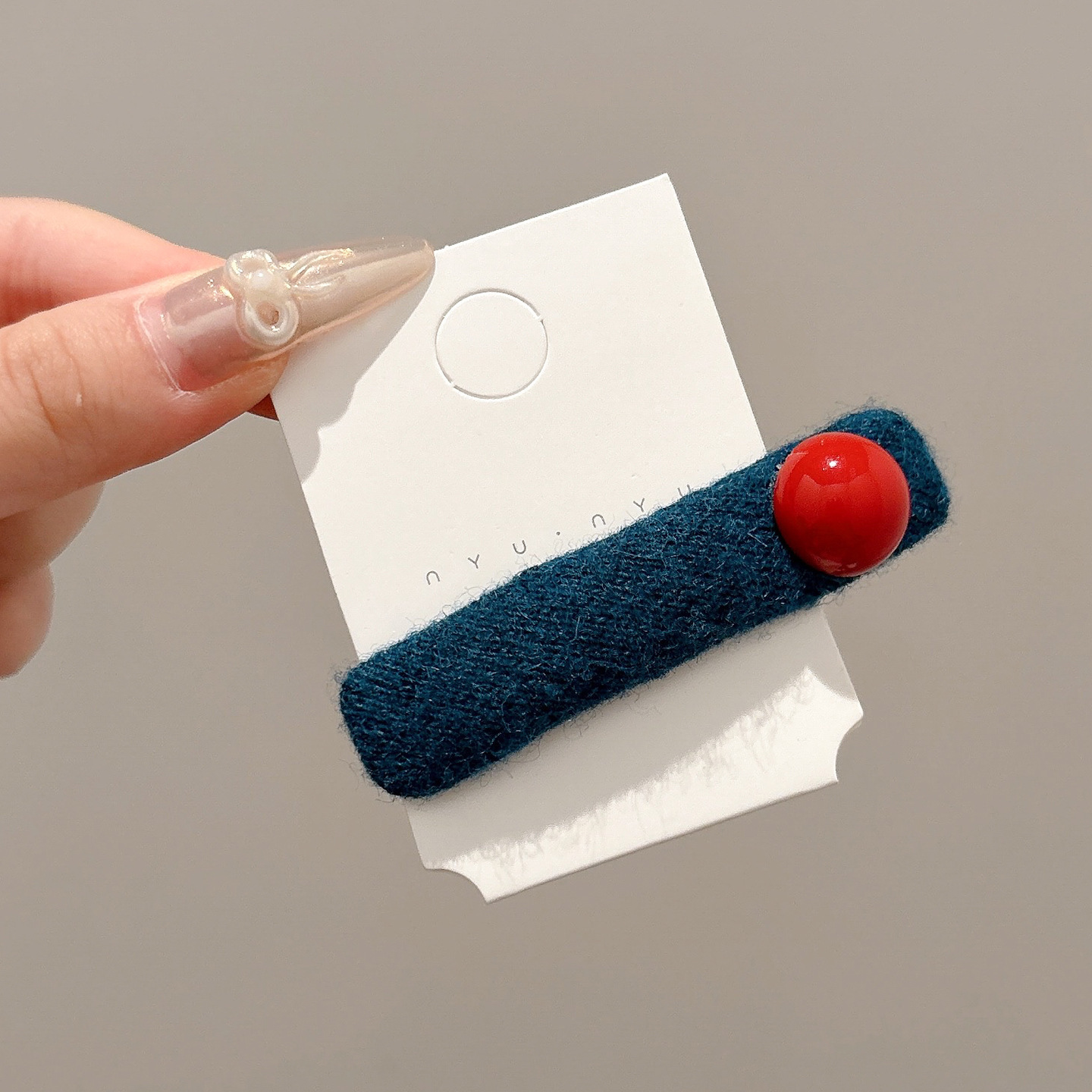 1#파란색 구슬 머리핀 (1개) 7cm