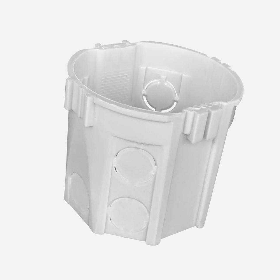 80型歐式開關插座面板暗盒接線盒歐標暗裝底盒合圓形底座電線盒子