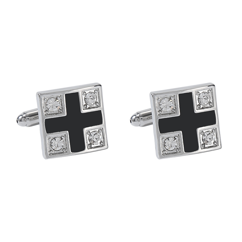 Diamond Crystal Cufflinks For Men Elegant Striped Shirt Design_voghion.com