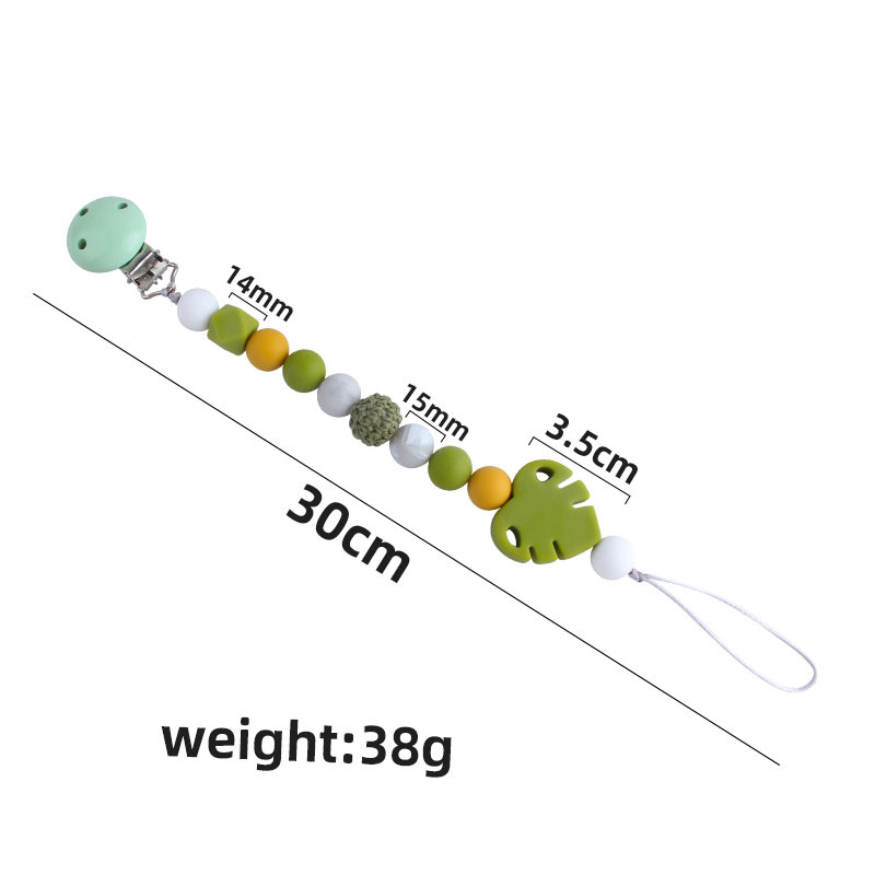 Bebé suministros DIY creativo Hemu chupete clip bebé calmante hoja de silicona molar juguete mordedor chupete cadena