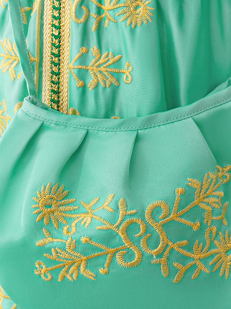 Amazon vestido de niños bordado con bolsas de mangas largas ropa de niños de cuello en v vestido de niña vestido de mangas largas