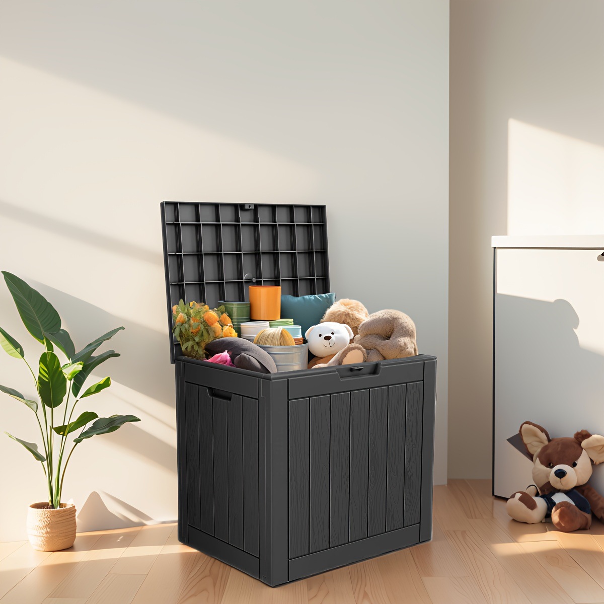 Caja de Almacenamiento Multifuncional de 30 Galones, Reforzada y Resistente