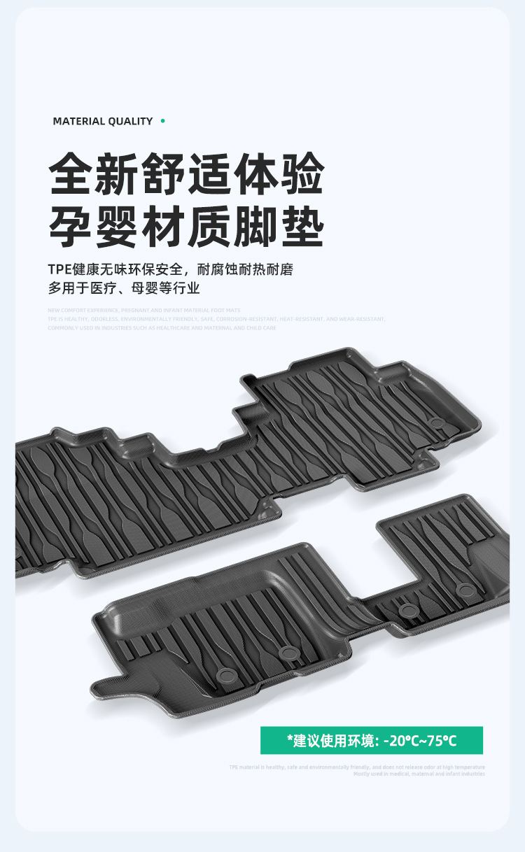 Suitable for 22-24 models of BYD Tang and Denza N8, car-specific all-weather TPE trunk mat