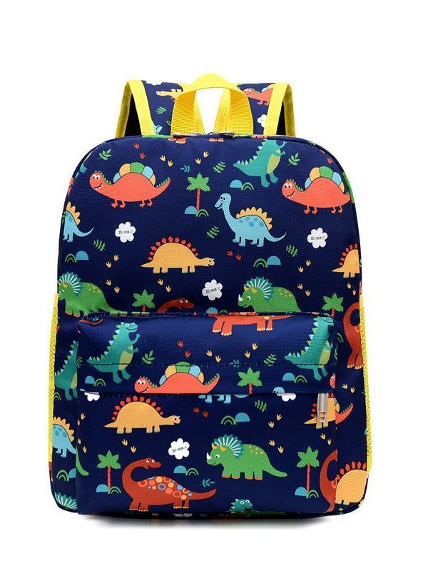 Mochila Escolar de Dinosaurio de Nylon, Transpirable y Resistente al Desgaste, para Educación Escolar
