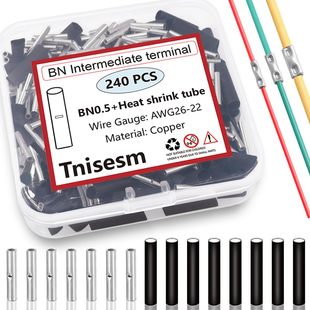 Tnisesm 120 pieces of 26-22 AWG specification non-insulated butt connectors, butt splice connection