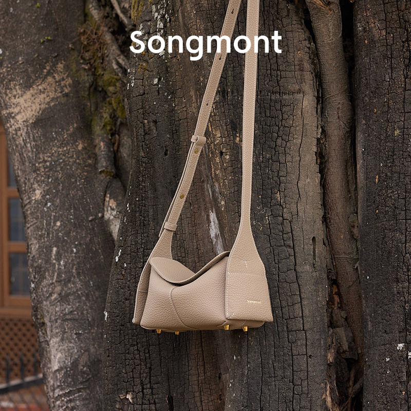 Songmont 山下裕松 中型耳掛けシリーズ エaves バッグ 牛革 デザイナー ポータブル クロスボディ ホーボーバッグ|undefined