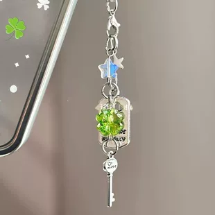 Brand mobile phone, strap, keychain, camera, pendant, handle, four-leaf clover