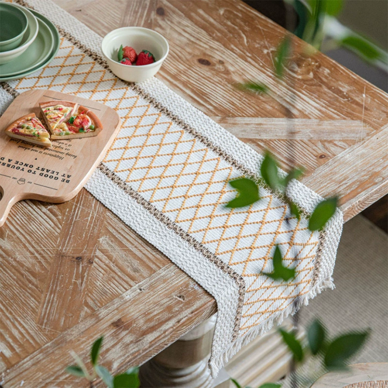 Woven rectangular decorations, wholesale, cotton and linen, American style, french style