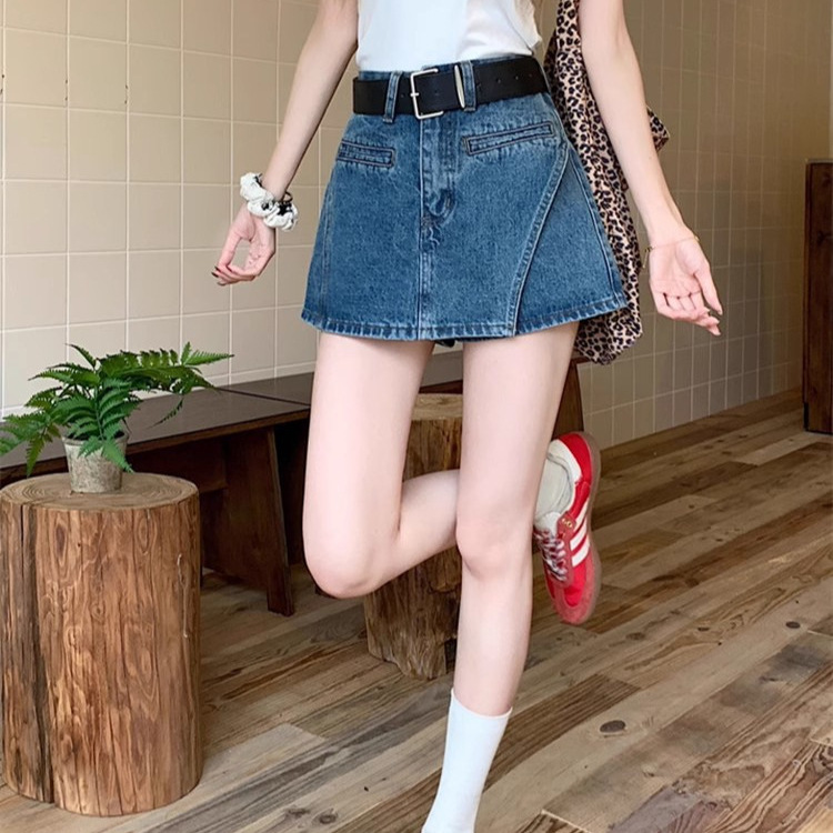 American Hot Girl Design Denim Skirt 2025 Summer New High-Waist Slim Versatile A-Line Skirt for Women Ins