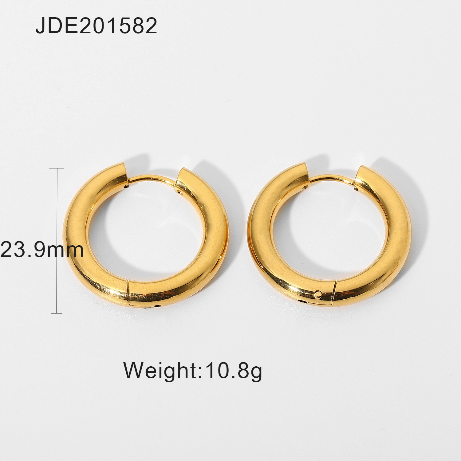 Circle Plating Stainless Steel No Inlaid Gold Plated Earrings display picture 6