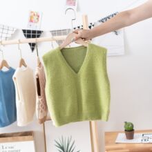 儿童水貂绒毛衣马甲2025新款宝宝背心男女童春秋装领针织衫小童