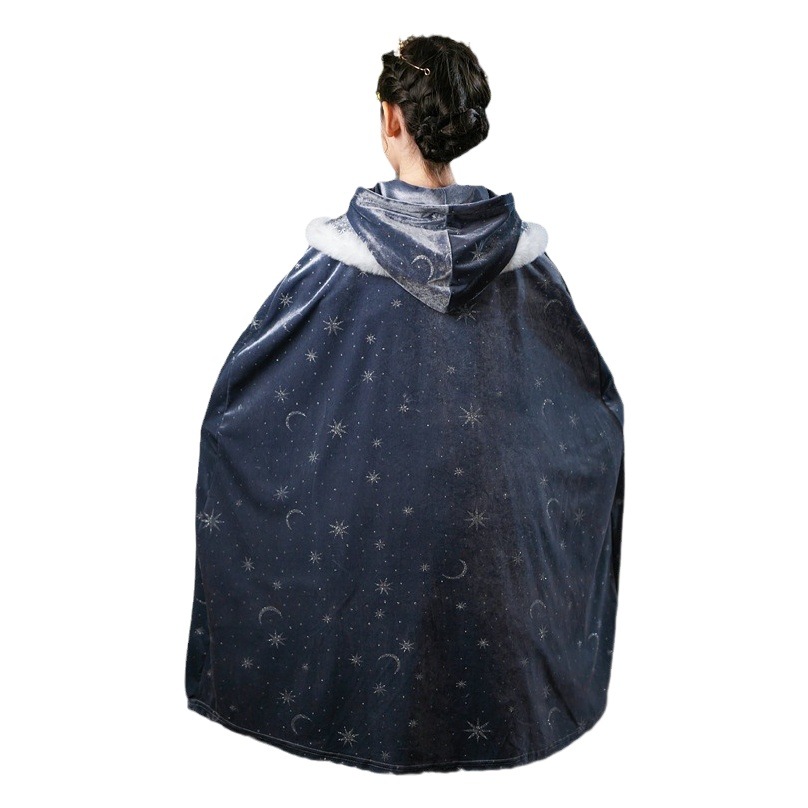 New Frozen Elsa Style Waistcoat Kidsren's Warm Shawl Halloween Little Girl Performance Classy Cloak