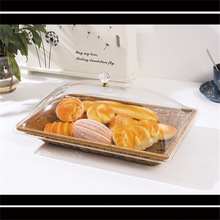 透明亚克力盖面包篮水果篮水果盘超市展示保鲜凉菜食品罩展示盘