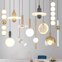 新款餐厅轻奢创意led过道吊灯现代简约床头吊灯茶厅吊灯