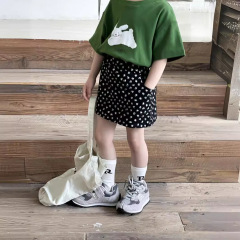 瑜瑜公主 女童韓系復古碎花A字半身裙兒童小眾氣質短裙半身裙