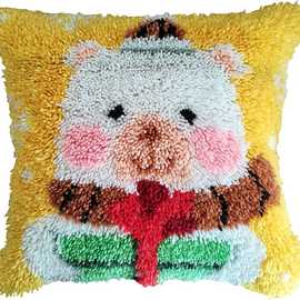 段段绣抱枕diy十字绣地毯绣段段绣毛线绣 大白猪图片花纹