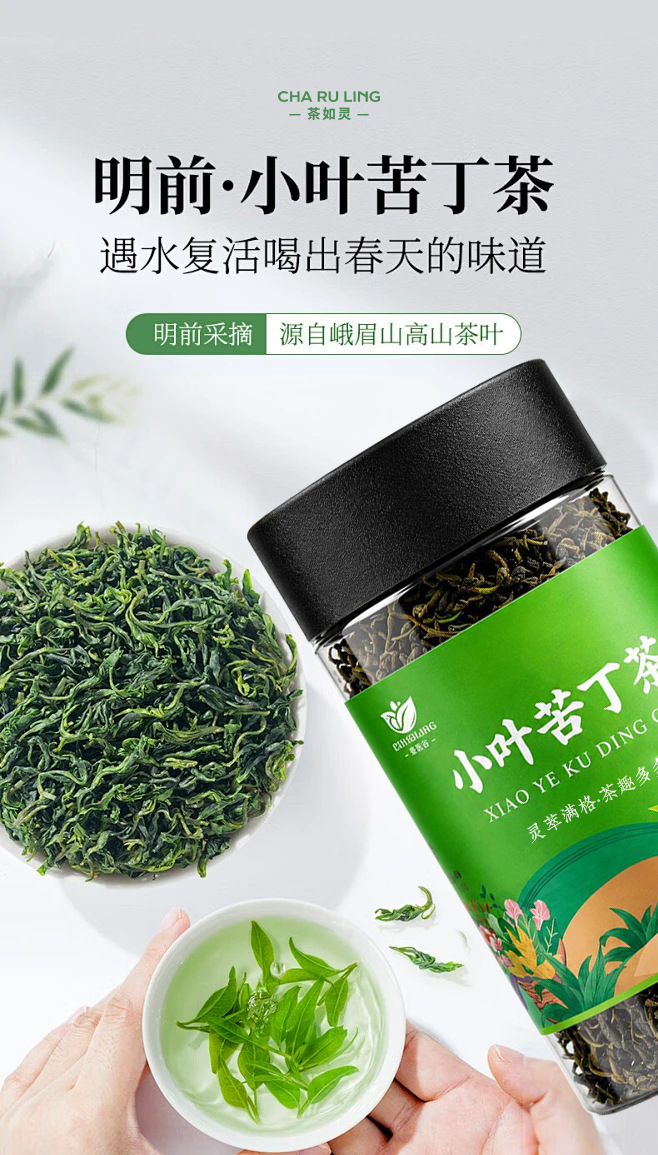 Small Leaf Kuding Tea Premium Tender Bud Bags 30g Canister Daily Wellness Brew overview