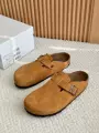 Yellow Brown Closed Toe Clogs