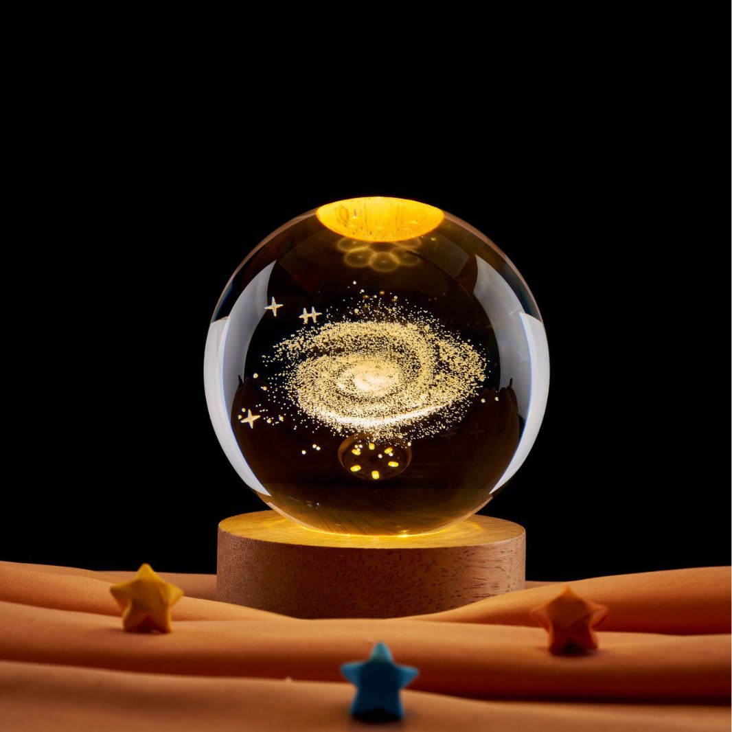 Estrella de noche lámpara de cristal bola de regalo de cumpleaños creativo para chicas para enviar a amigos de clase significativos novio decoración de mesa