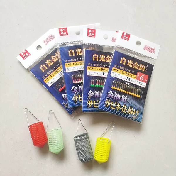 15 Hooks Seven-Star Hook Whitefish Bionic String Hook Set Luminous Fishing Hook Lure Gold Sleeve Fish Hook String Hook