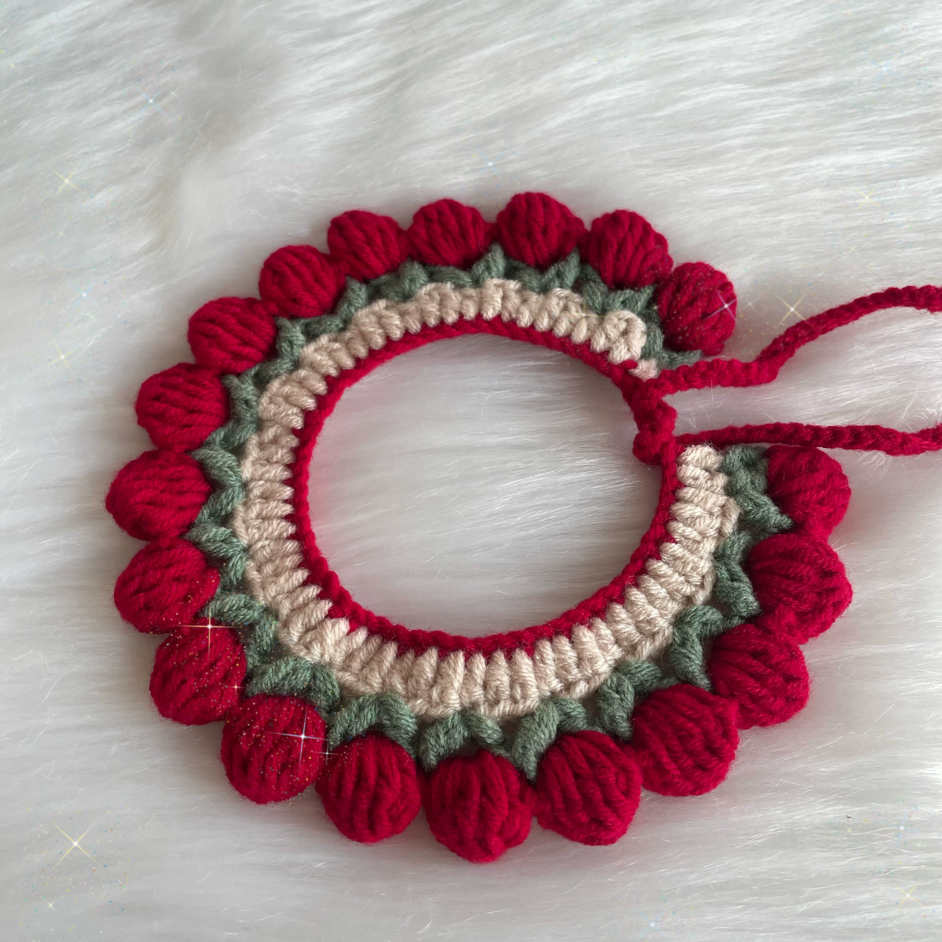 Ошейник для кошки, вязаный ошейник, милый собачий ошейник с бесшумным колокольчиком, ожерелье, тюльпан, кружевной шарф для домашних животных