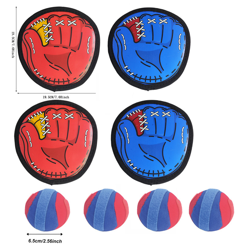 Transfronterizo Amazon lanza bolas de tiro pegajoso béisbol Velcro Guantes de captura Juegos al aire libre para niños Juguetes deportivos