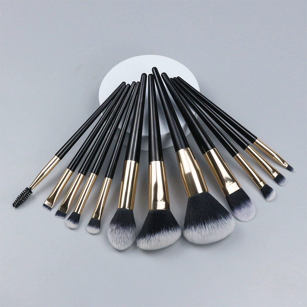 Makeup Brush Full Set — Foundation & Concealer Brushes, Multi-Size Kit with Case (Black)