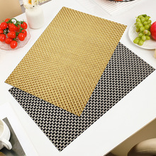 跨境编织席纹餐垫PVC西餐垫防水防滑特斯林隔热餐垫中式轻奢桌垫
