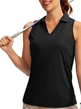 New Women's Sleeveless Golf Shirt V-Neck Quick-Dry Tennis Vest Collared Golf Polo Shirt New Women's Sleeveless Golf Shirt V-Neck Quick-Dry Tennis Vest Collared Golf Polo Shirt